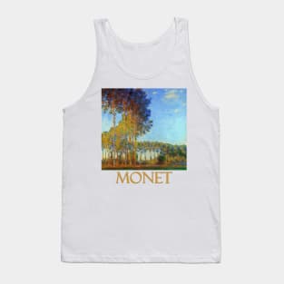 Poplars on the Banks of the River Epte In Autumn by Claude Monet Tank Top